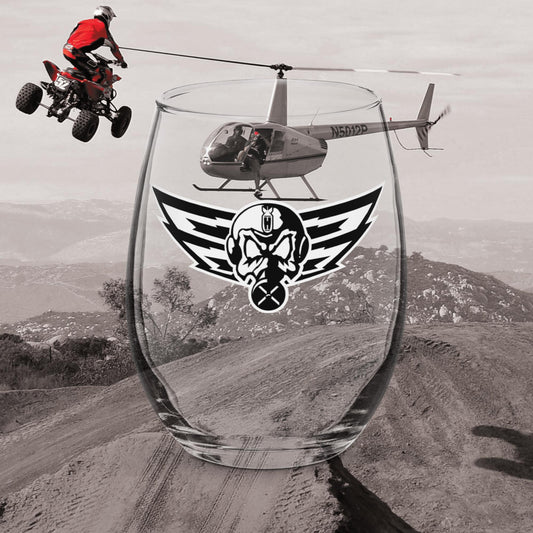 Bomb Squad Wings Stemless Wine Glass